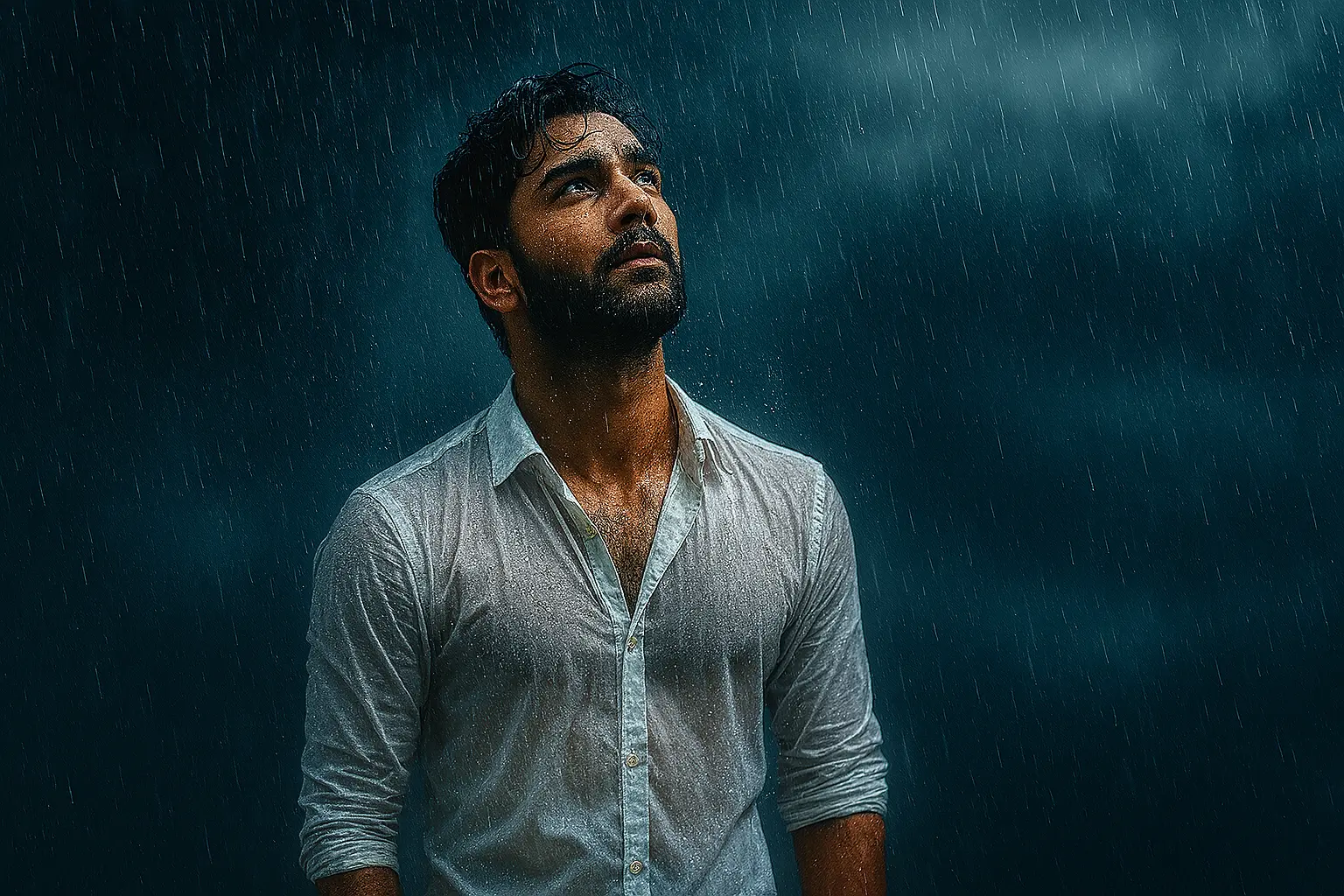 How to Generate a Dramatic Editorial Fashion Portrait in Heavy Rain