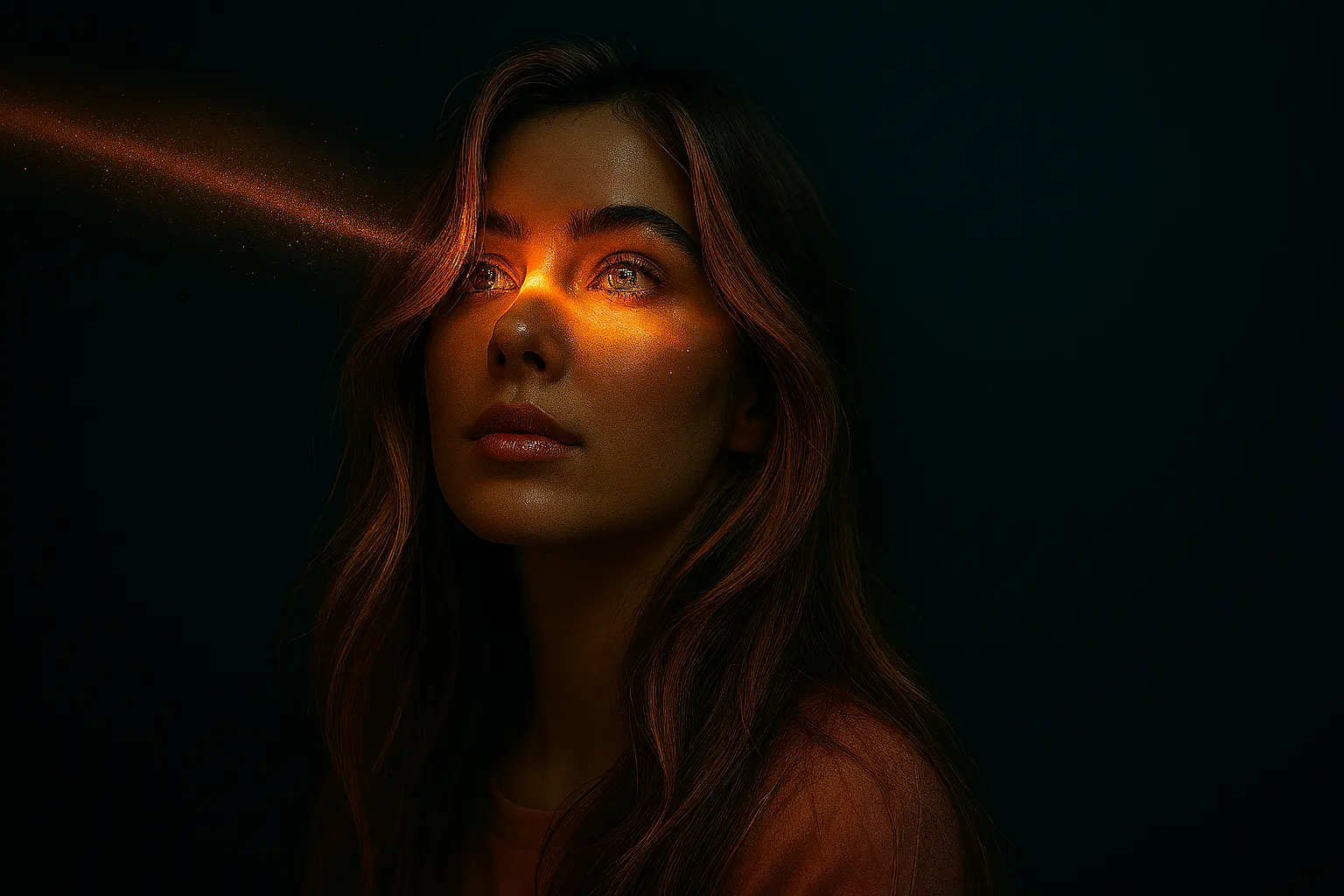 How to Create a Surreal Cinematic 3/4 Portrait with Golden Beam Lighting