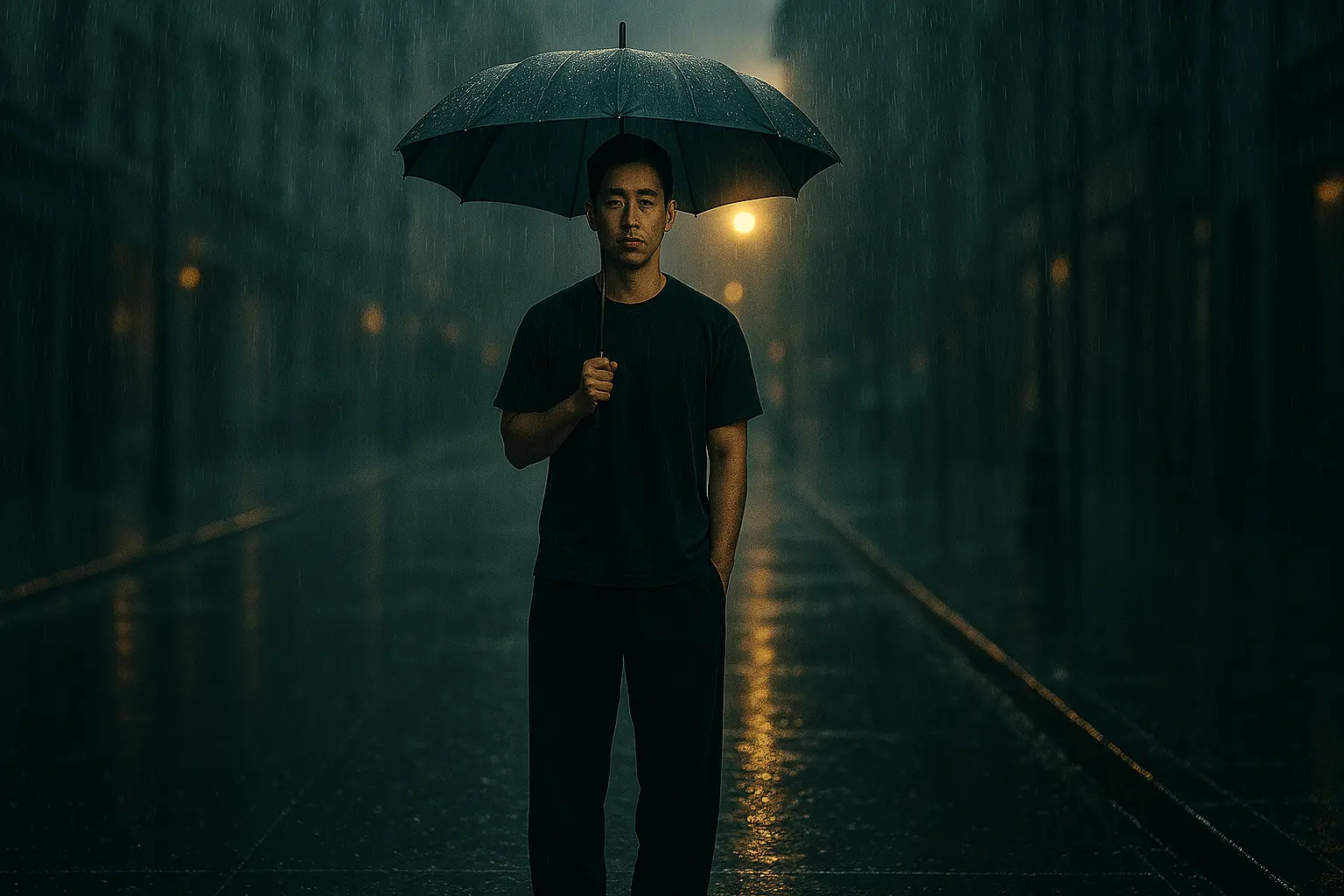 How to Generate a Moody Cinematic Rainy City Sidewalk Portrait