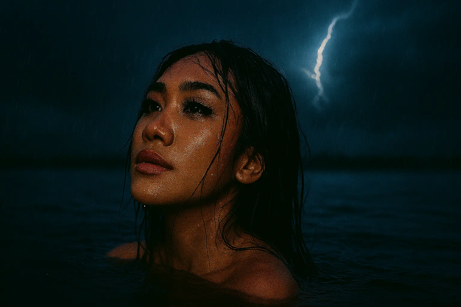 How to Generate a High-Definition 35mm Film-Style Rainy Shoulder-High Profile Portrait